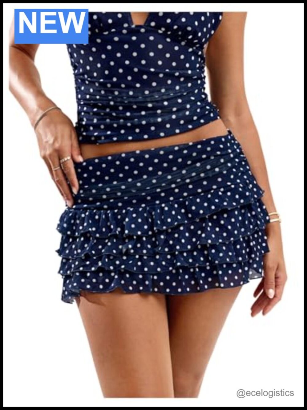 Polka Dot Ruffle Tiered Skirt Y2K
